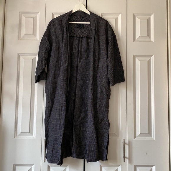 MADEWELL Long Robe Jacket Grid Pattern - Picture 5 of 6